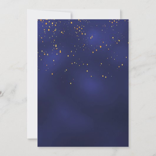 Invitation Navy blue gold confetti retirement business logo (Dos)
