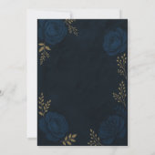 Invitation Navy Blue Gold Floral Wedding (Dos)