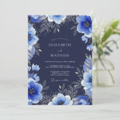 Invitation Navy Blue Grand Winter Wedding (Debout devant)