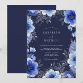 Invitation Navy Blue Grand Winter Wedding (Devant / Derrière)