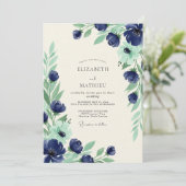 Invitation Navy Blue Grandiose Spring Wedding (Debout devant)