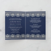 Invitation Navy Blue Ikat All en un Anand Karaj Sikh Mariage (Intérieur)