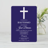 Invitation Navy blue in Spanish Baptism (Debout devant)