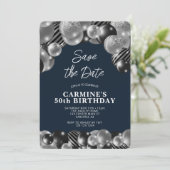 Invitation Navy Blue Men's 50th Birthday (Debout devant)