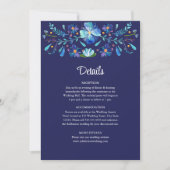 Invitation Navy Blue Mexican Floral Fiesta Détails du Mariage (Devant)