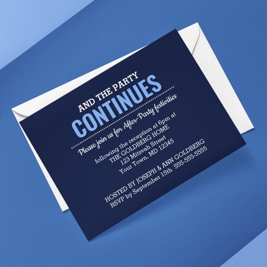 Invitation Navy Blue Modern après l'invitation de la fête