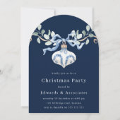 Invitation Navy Blue Modern Christmas Party (Devant)
