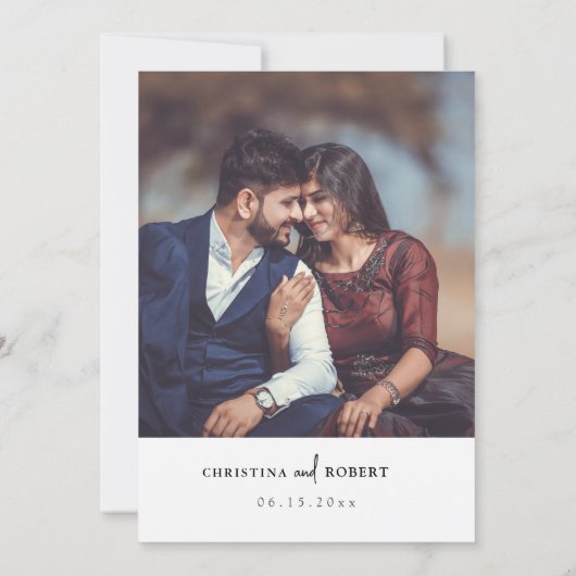 Invitation Navy Blue Modern Minimal Boho Enregistrer la date  (Dos)