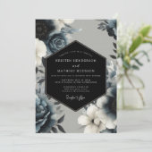 Invitation Navy Blue Mystical Winter Wedding (Debout devant)