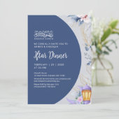 Invitation Navy Blue Night Sky Ramadan Iftar Dinner (Debout devant)