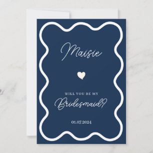 Invitation navy blue ondulé serez-vous ma proposition de demo