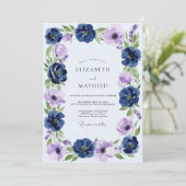 Invitation Navy Blue Opulent Spring Wedding (Debout devant)