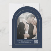 Invitation Navy Blue Or Arch Blanc Save the Date Mariage (Dos)