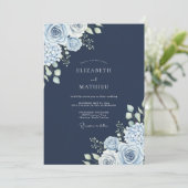 Invitation Navy Blue Polar Winter Wedding (Debout devant)