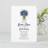 Invitation Navy Blue Ranunculus Mason Jar Bridal Shower (Debout devant)