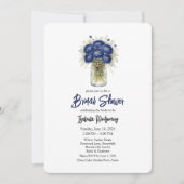 Invitation Navy Blue Ranunculus Mason Jar Bridal Shower (Devant)