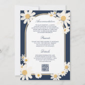 Invitation Navy Blue Retro Yellow Daisy All in One Wedding (Dos)