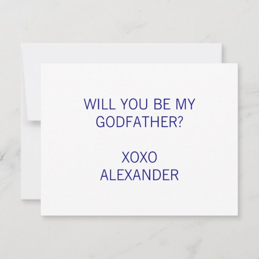 Invitation Navy Blue Serez-Vous Ma Proposition De Parrain (Dos)