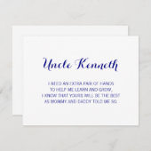 Invitation Navy Blue Serez-Vous Ma Proposition De Parrain (Devant / Derrière)