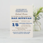 Invitation Navy Blue & Silver Bar Mitzvah (Debout devant)