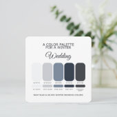 Invitation Navy Blue Silver Winter Wedding Palette 2026 Card (Debout devant)