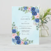 Invitation Navy Blue Sublime Botanical Spring Wedding (Debout devant)