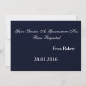Invitation Navy Blue Suitup Serez-vous mon groom ? (Dos)