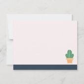 Invitation Navy Blue Timeless Cactus Stationery Note Card (Dos)
