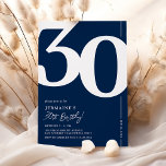 Invitation Navy Blue Trente-dixième anniversaire de fête Invi<br><div class="desc">Voici une invitation à la fête du 30e anniversaire bleu marine et blanc qui allie harmonieusement le charme d'antan de l'audacieux numéro de police serif '30' avec un modèle moderne et convivial. Cette invitation n'est pas seulement une carte, c'est un souvenir significatif de chérir le jalon de l'âge de 30...</div>