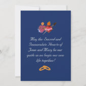 Invitation Navy-Blue Two Hearts Catholic Wedding  (Dos)