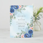 Invitation Navy Blue Verdant Spring Wedding (Debout devant)