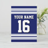 Invitation Navy Blue White Team (Debout devant)