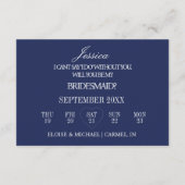 Invitation Navy Blue Will You Be My Bridesmaid Proposal Card (Dos)