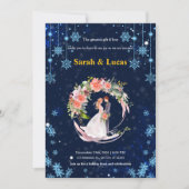 Invitation Navy Blue Winter Snow Floral Wreath Wedding Invite (Devant)