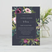 INVITATION NAVY BLUSH BURGUNDY FLEUR BOUQUET COUPLE SHOWER (Debout devant)