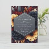 Invitation Navy Burgundy Moody Autumnal Wedding (Debout devant)