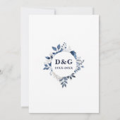 Invitation Navy Chic 50e anniversaire de mariage monogramme (Dos)