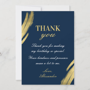 Invitation Navy chic et élégant doré pour l'anniversaire