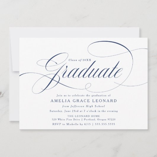 Invitation Navy | Eloquence Graduation Party (Devant)
