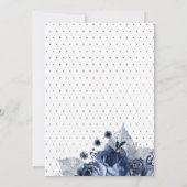 Invitation Navy et Blanc avec Feuille d'Argent 25e Anniversai (Dos)