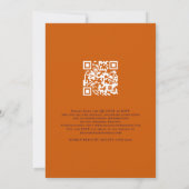 Invitation Navy et Burange Orange Script We Do QR Code Mariag (Dos)