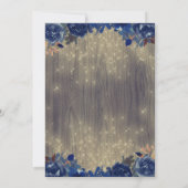 Invitation Navy Floral Mason Jar Rustique Anniversaire (Dos)