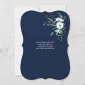 Invitation NAVY Floral Première communion sainte avec verset (Dos)