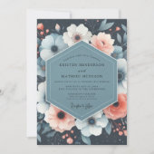 Invitation Navy Floral Whimsy Wedding (Devant)