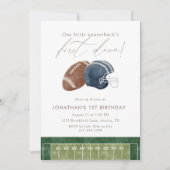 Invitation Navy Football Helmet First Birthday (Devant)