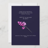 Invitation Navy & Fuchsia Floral Fête de Mariage (Dos)