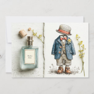 Invitation Navy Garçon 1er Anniversaire & Esquisse de Parfum