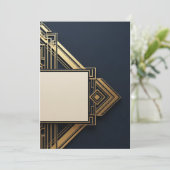 Invitation Navy & Gold Art-Déco (Debout devant)