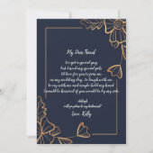 Invitation Navy & golden floral sera ma servante (Devant)