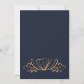 Invitation Navy & golden floral sera ma servante (Dos)